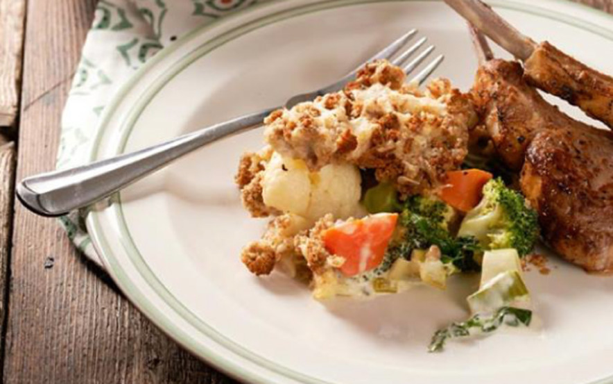 SODA BREAD VEGETABLE & CHEDDAR CRUMBLE